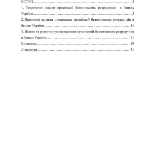 Організація безготівкових розрахунків в банках України