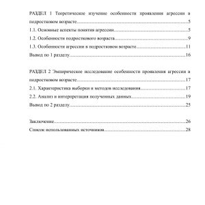 Особенности проявления агрессии в подростковом возрасте